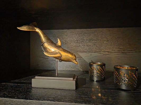Beeld Dolfijn goud