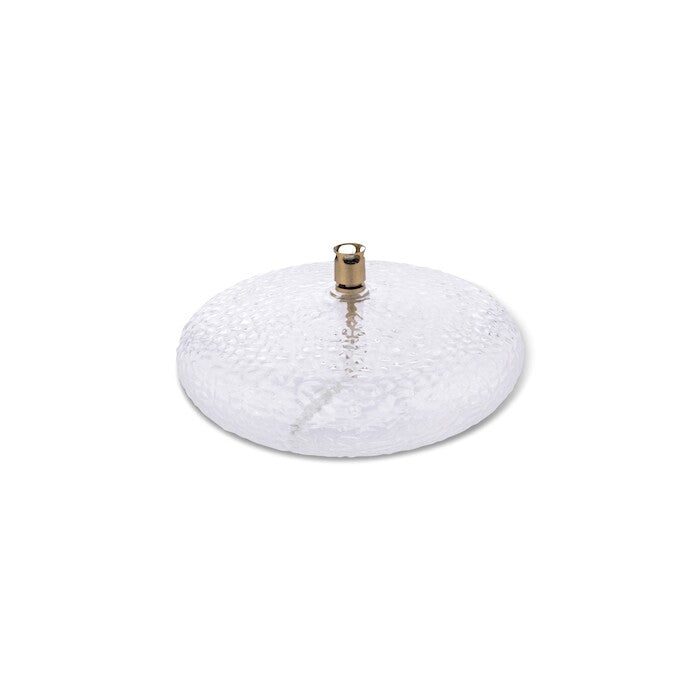 Oil lamp Disc, hammered glass brass