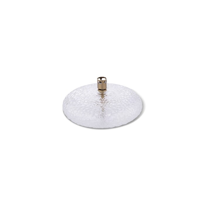 Oil lamp Disc, hammered glass brass