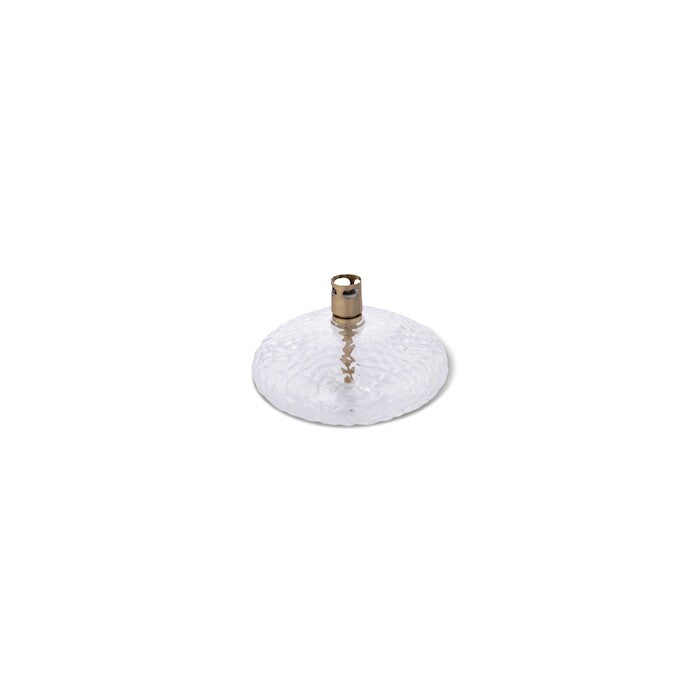 Oil lamp Disc, hammered glass brass